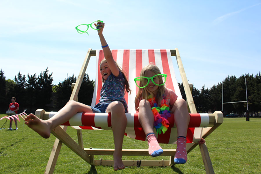 Giant deck chair hire fun days