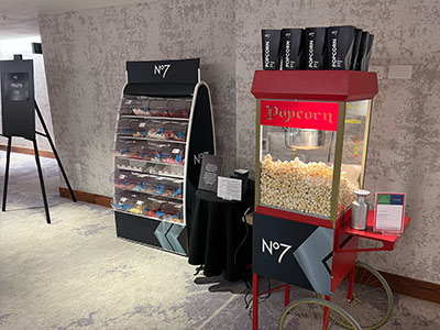 branded-pick-n-mix-and-popcorn-no7 stand hire