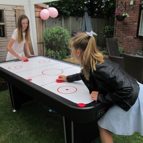 Air hockey hire for kids party; children’s lockdown party idea