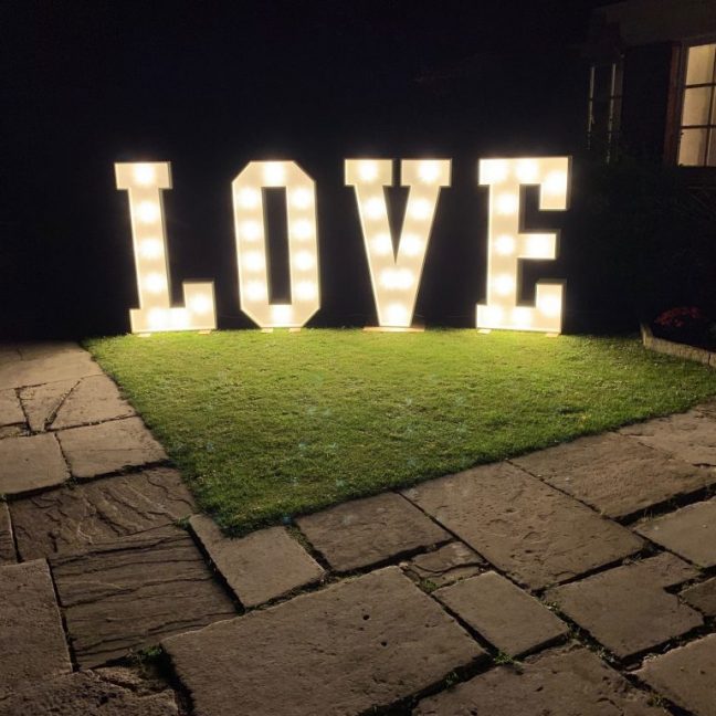 Hire giant led love letters london