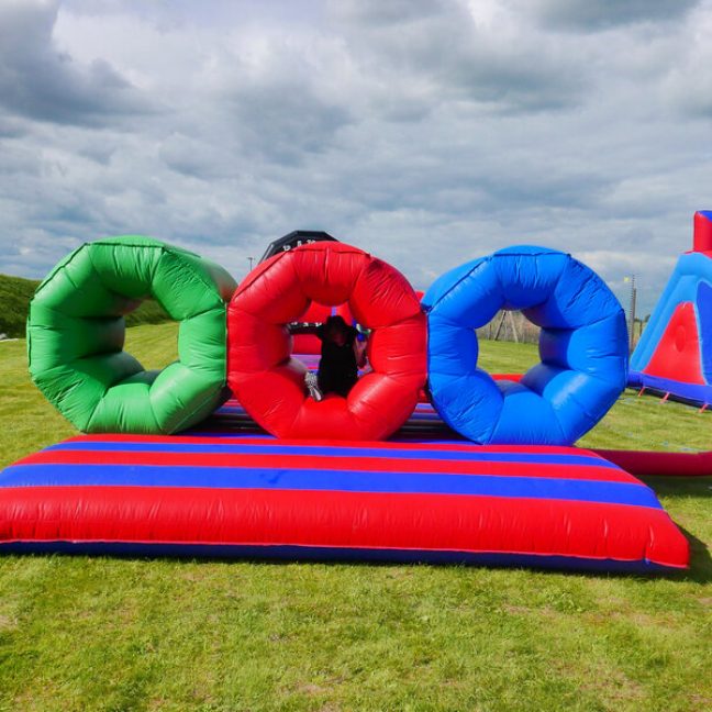 Inflatable barrel crawl hire