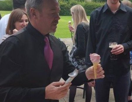 Richard serving Ice Cream Ice cream bike rental