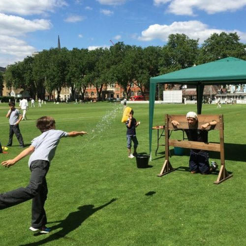 School fete wooden stocks hire