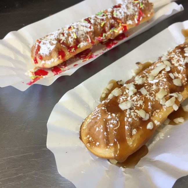Wedding food waffle on a stick