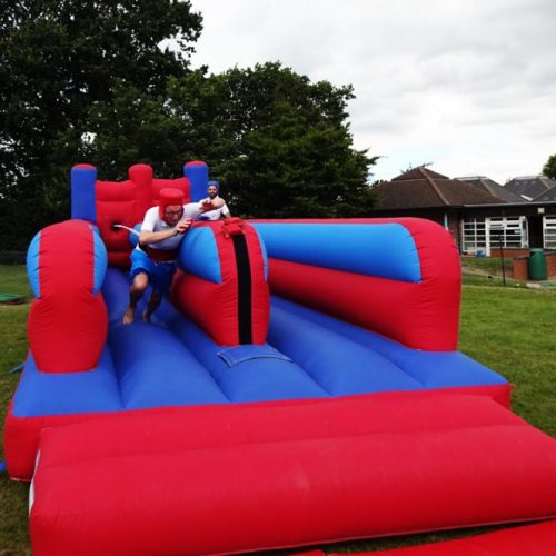 bungeerun-blue-red-inflatable hire kent