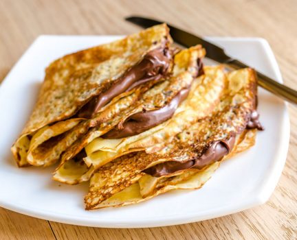 Crepes with chocolate cream Crepes with chocolate cream